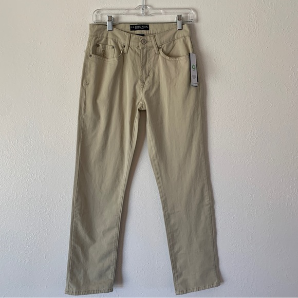 NWT US Polo Assn. Slim Straight 5 Pocket Khaki Pants Size W 28 L 30 - Picture 4 of 9